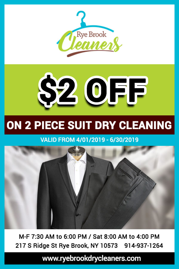 2 PIECES SUIT DRY CLEANING $2 OFF